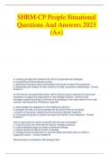 SHRM-CP People Situational Questions And Answers 2023 (A+)