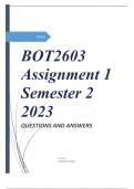 BOT2603 Assignment 1 Semester 2 2023