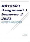 BOT2603 Assignment 1 Semester 2 2023