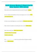 Earth Science Module 9 Observing the Solar System 100% Solved