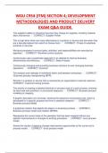 WGU C954 (ITM) SECTION 4; DEVELOPMENT METHODOLOGIES AND PRODUCT DELIVERY (C954 Information Technology Management at WGU  Section 4: Development Methodologies and Product Delivery  Organizational Decision-Making)  EXAM Q&A GUIDE.