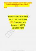 HESI PN EXIT V3 TEST BANK All  160 Questions & Answers!! New Update  HESI PN EXIT V3 TEST BANK All  160 Questions & Answers!! New Update 