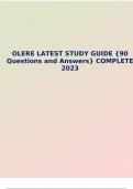 OLERE LATEST STUDY GUIDE {90 Questions and Answers} COMPLETE 2023