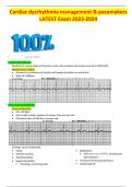 Cardiac dysrhythmia management & pacemakers LATEST Exam 2023-2024