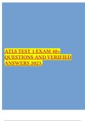 ATLS TEST 1 EXAM 40+ QUESTIONS AND VERIFIED ANSWERS 2023.