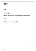 ocr A Level Chemistry A (H432-01) Mark Scheme June2022