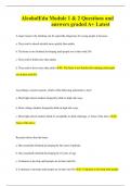 AlcoholEdu Module 1 & 2 Questions and answers graded A+ Latest