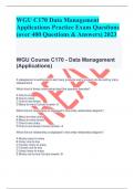 WGU C170 Data Management  Applications Practice Exam Questions  (over 400 Questions & Answers) 2023