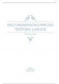 HESI FUNDAMENTALS PRACTICE  TEST/FINAL 2 (NCLEX