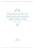 BCAT PRACTICE TEST 141  QUESTIONS AND ANSWERS  100% CORRECT 2023