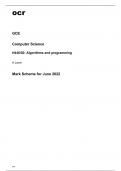 ocr A Level Computer Science (H446-02) Mark Scheme June2022