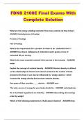 FDNS 2100E Final Exams With Complete Solution