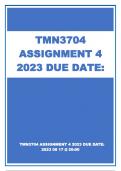 TMN3704 ASSIGNMENT 4 2023