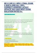 NR 511NR 511 NR511 FINAL EXAM 2 QUIZ & ANS ALL 100% CORRECT/VERIFIED LATEST UPDATE 2021/2022 BEST EXAM SOLUTION RATED A+