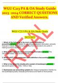 WGU C213 PA & OA Study Guide 2023 -2024 CORRECT QUESTIONS AND Verified Answers.