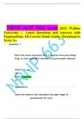 NRNP 6635 Mid term 2023, Walden University - Latest Questions and Answers with Explanations, All Correct Study Guide, Download to Score A+