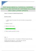 TEST BANK MEDICAL SURGICAL NURSING PRACTICE 2ND EDITION BY HOFFMAN SULLIVAN 2021/ 2022 LATEST UPDATE