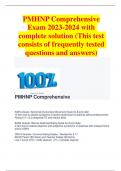 PMHNP Comprehensive Exam 2023-2024 with complete solution (This test consists of frequently tested questions and answers