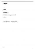 ocr A Level Biology A (H420/02) Mark Scheme June2022