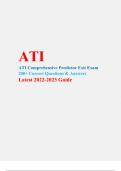 ATI COMPREHENSIVE PREDICTOR EXIT EXAM GUIDE 2022/2023