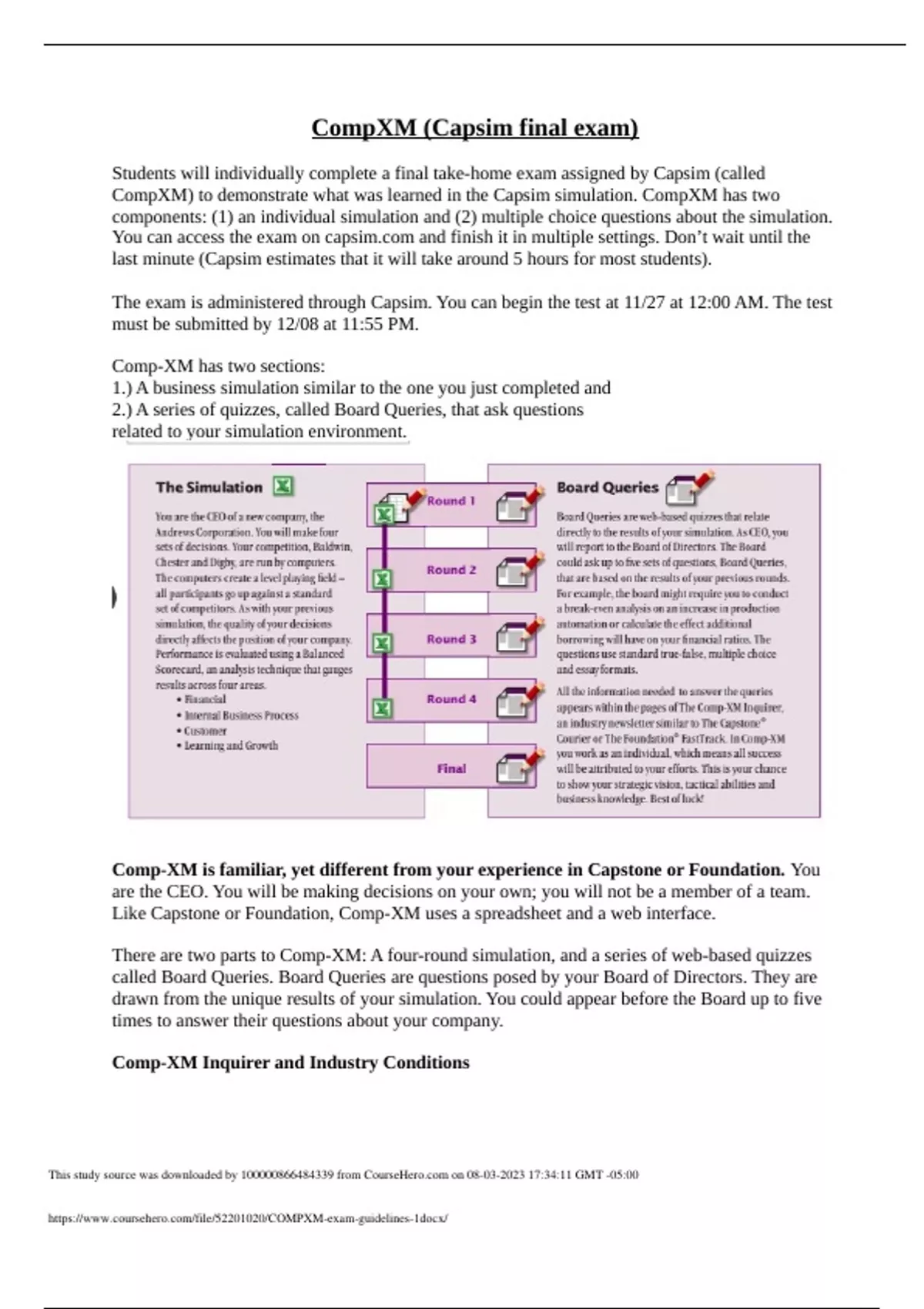 CompXM (Capsim final exam) Study Guide 2023 with complete solution