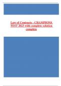 Law of Contracts - CHAMPIONS TEST 2023 with complete solution