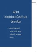  NURSING NRS522 Introduction to Geriatric and Gerontology