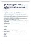 ISA Certified Arborist Chapter 10 (Diagnosis and Plant Disorders)Questions with Complete Solutions