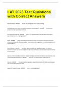 LAT 2023 Test Questions with Correct Answers 