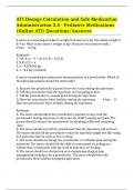 ATI Dosage Calculation and Safe Medication Administration 3.0 - Pediatric Medications (Online ATI) Questions/Answers