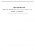 2022 Hesi Maternity OB Exam Version 2 Test Questions & Answers (A+ grade)