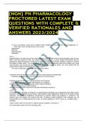 {NGN} PN PHARMACOLOGY PROCTORED LATEST EXAM QUESTIONS WITH COMPLETE & VERIFIED RATIONALES AND ANSWERS 2023/2024