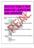 2023 ATI TEAS 7 TEST BANK350 QUESTIONS AND ANSWERS