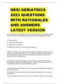 HESI GERIATRICS 2023 QUESTIONS WITH RATIONALES AND ANSWERS LATEST VERSION A .