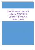 AHIP FWA EXAM | Questions & Answers (RATED 98%) | 2022/ 2023 Latest Update