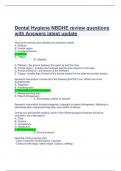 Dental Hygiene NBDHE review questions with Answers latest update.