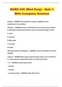 NURS 245 (Med Surg) - Quiz 1 With Complete Solution