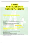 NURS 6630 PSYCHOPHARMACOLOGY MIDTERM EXAM TEST BANK Purple answers were marked incorrect. Red answers were marked correct. 