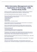  WGU Information Management and the Application of Technology - C468 Verified Study Guide