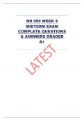 NR 599 WEEK 4 MIDTERM EXAM COMPLETE QUESTIONS & ANSWERS GRADED A+ 