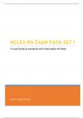 NCLEX RN EXAM PACK SET 1 - 75 QUESTIONS & ANSWERS WITH EXPLAINED OPTIONS (SCORED A+) LATEST UPDATE 2023