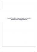 Florida 3-20 Public Adjuster Exam Outlines| 141 questions| with complete answers