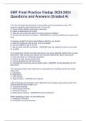 EMT Final Practice Fisdap 2023-2024 Questions and Answers (Graded A) 