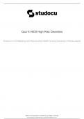 Quiz 6 HESI High Risk Disorders