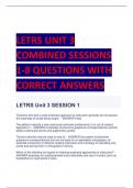 LETRS UNIT 3  COMBINED SESSIONS  1-8 QUESTIONS WITH  CORRECT ANSWERS