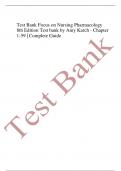 Test Bank Focus on Nursing Pharmacology 8th Edition Test bank by Amy Karch - Chapter 1-59 | Complete Guide Test Bank - Focus on Nursing Pharmacology (8th Edition by Karch)