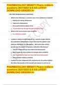 PHARMACOLOGY MSN571 Pharm midterm questions 2021/2022 Q & AS LATEST DOWNLOAD GRADED A+