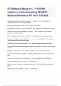 ATI-Maternal Newborn, ****ATI RN maternal newborn nursing REVIEW, Maternal/Newborn ATI Final REVIEW