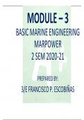 MODULE – 3 BASIC MARINE ENGINEERING MARPOWER 2 SEM 2020-21