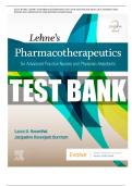 TEST BANK LEHNE’S PHARMACOTHERAPEUTICS FOR ADVANCED PRACTICE NURSES AND PHYSICIAN ASSISTANTS 2ND EDITION ROSENTHAL  (Due 31 August 2023)